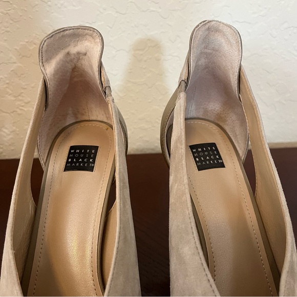 White House Black Market Grace Suede Heels in Taupe Terrain Size 10 - Picture 8 of 14